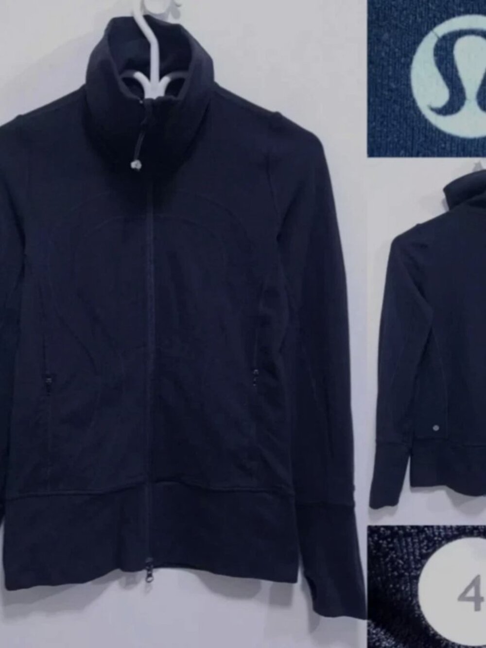 Lululemon In Stride Sweater 4 XS Women's Zipper Jacket Luon High Neck Black
